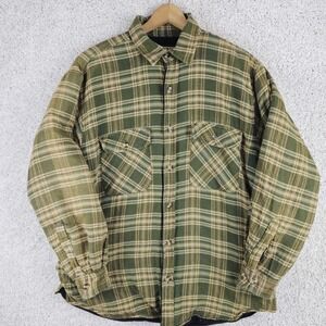 Vintage 90s Ozark Trail FLEECE Lined Flannel Shacket Shirt Mens Large Pockets